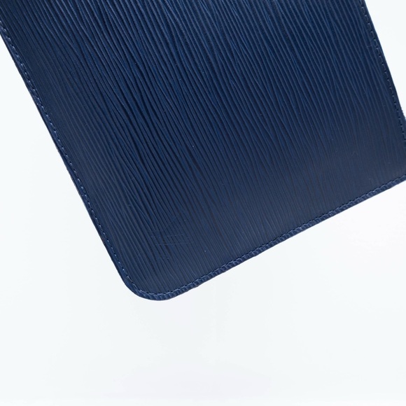 LOUIS VUITTON  Blue Marine Epi Leather Neverfull ‎ WRISTLET Pochette Fuschia - Picture 9 of 12